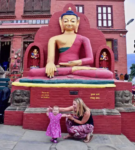 Kathmandu with a baby