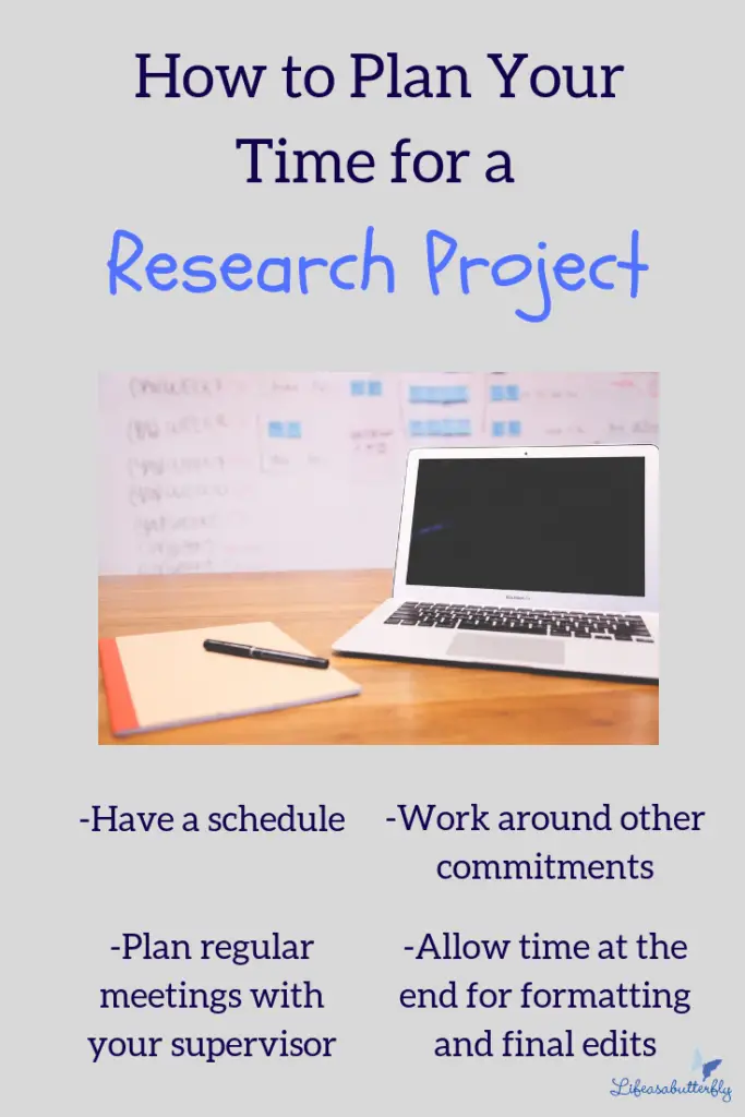 plan your time for a research project 